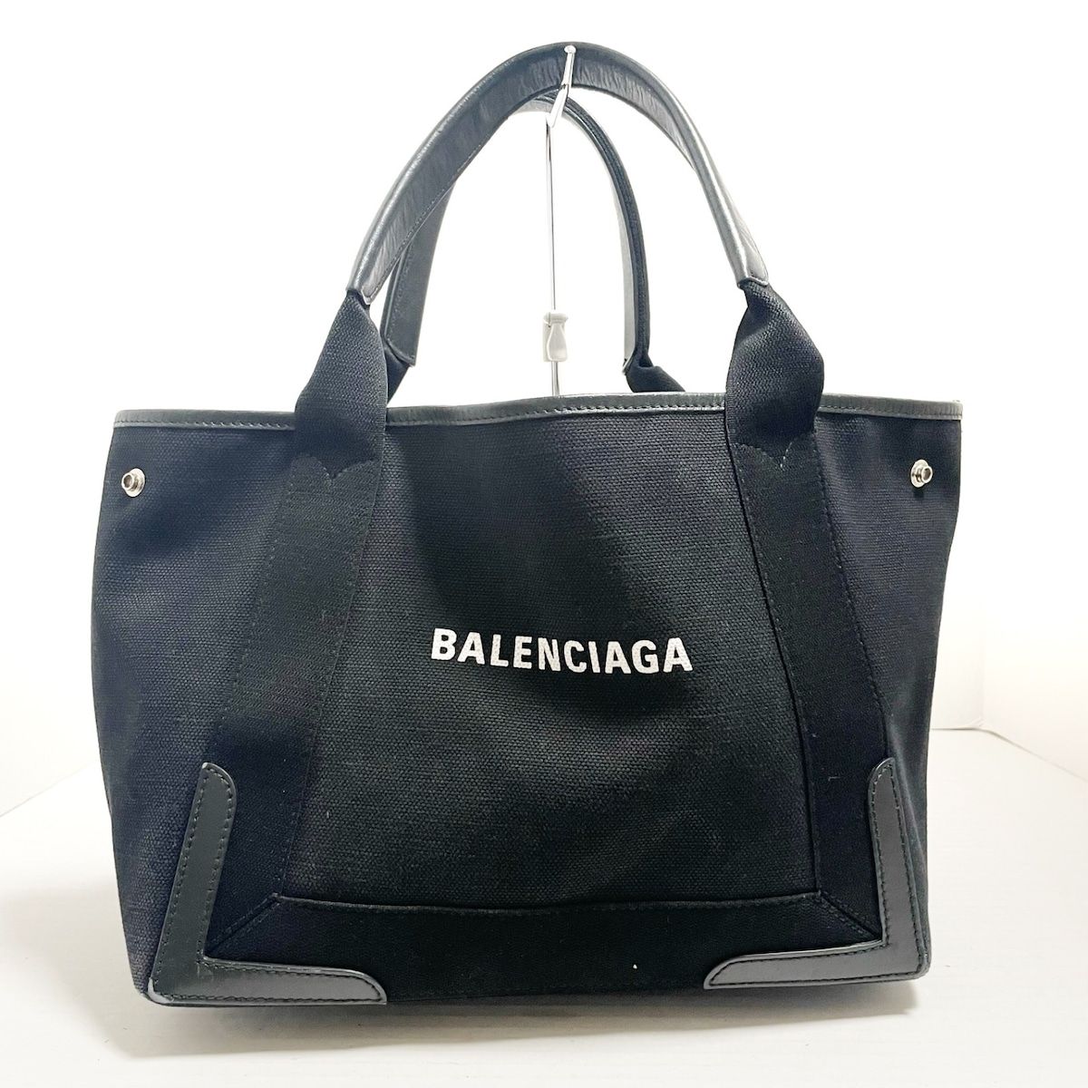 BALENCIAGA(バレンシアガ) トートバッグ ネイビーカバスS 339933 黒 ...