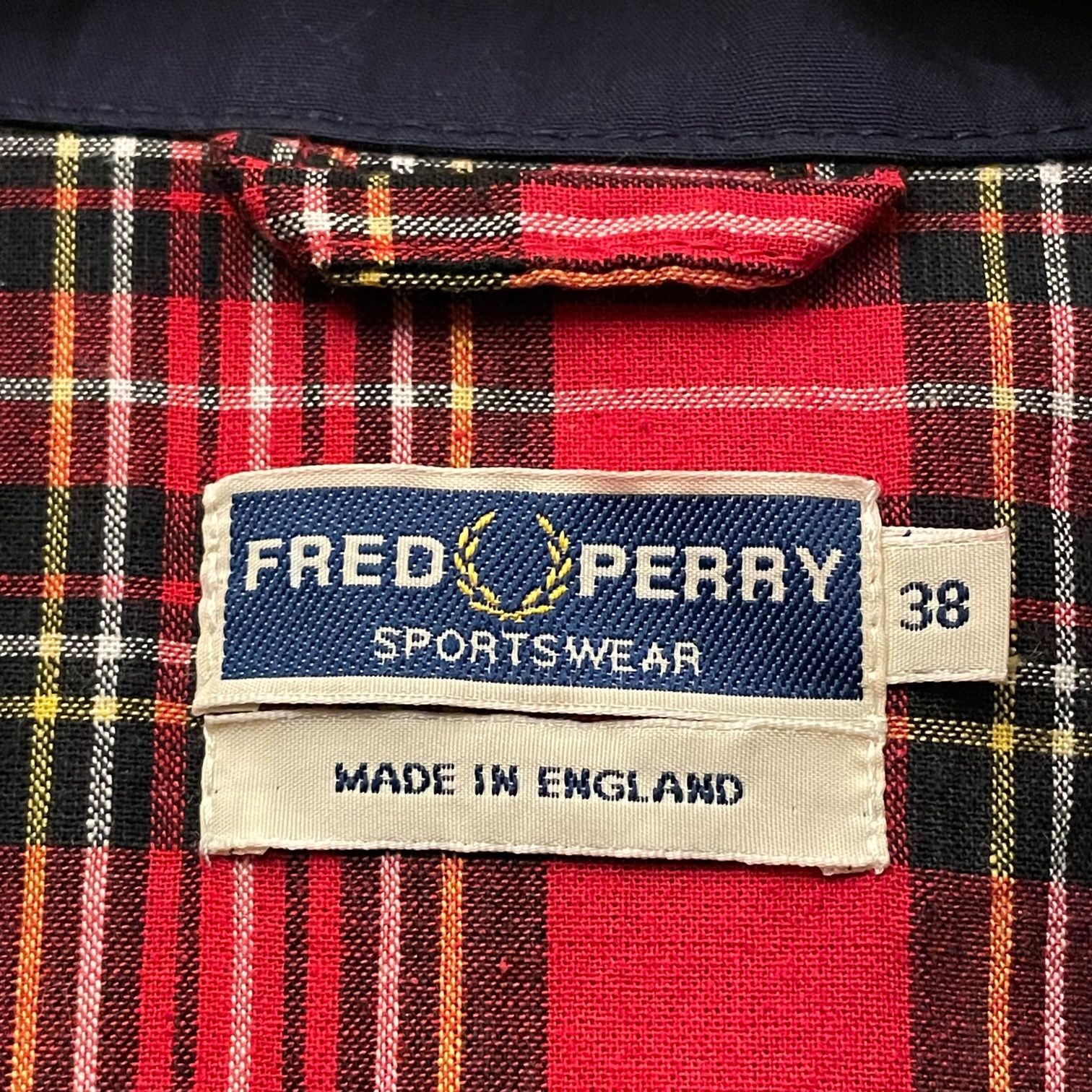 MADE IN ENGLAND製 FRED PERRY ハリントンジャケット ネイビー 38