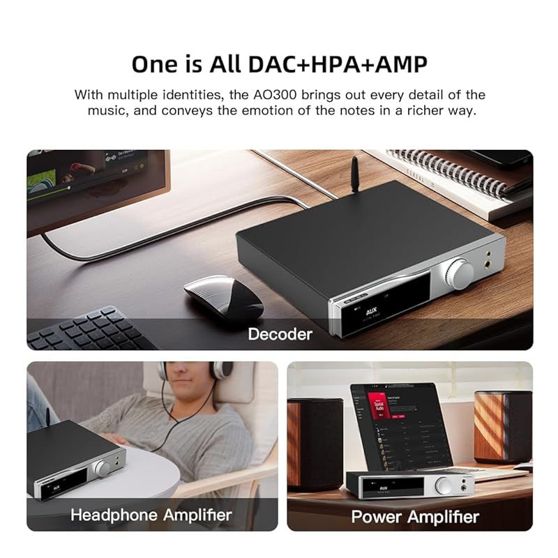 SMSL AO300 オールインワンDAC & アンプ MA5332MS 165Wx165Wパワー