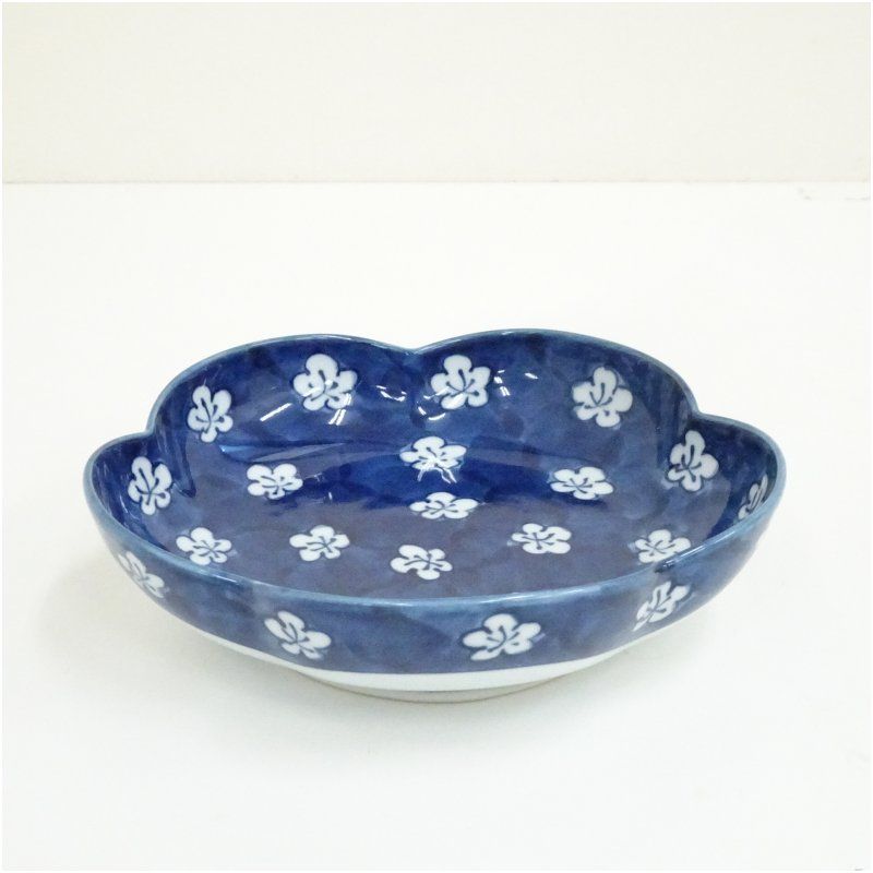 源右衛門窯造 古染風梅紋梅形鉢