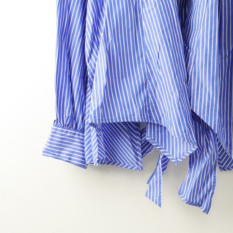 良品 LANVIN en Bleu ランバンオンブルー バックリボンシャツブラウス 3286609 サイズ38 ホワイト レディース 古着 中古 良品 LANVIN en Bleu ランバンオンブルー バックリボンシャツ