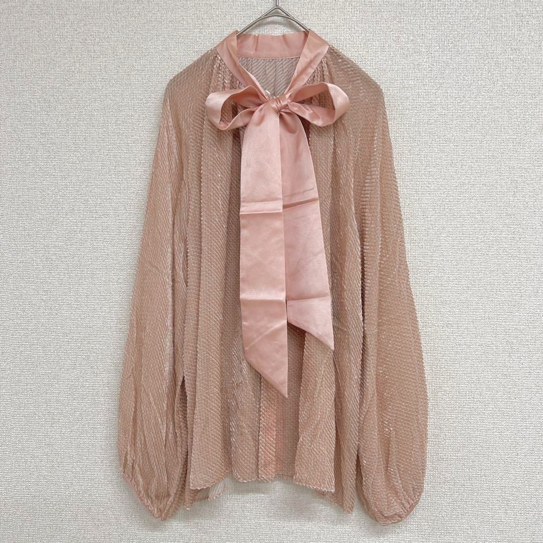 ドゥロワー drawerブラウスリボンタイボウタイブラウスsize36