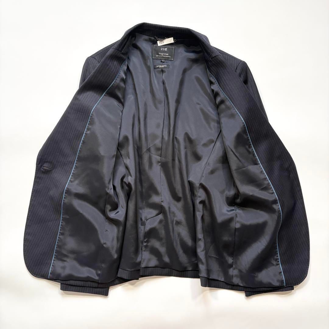 23区 セットアップ 3点セット ストライプ ジャケット パンツ スカート スーツ ネイビー 40