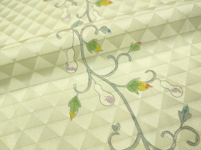 平和屋着物○長襦袢 無双仕立て 瓢箪唐草文 鱗地紋 正絹 逸品 CAAV4717vp