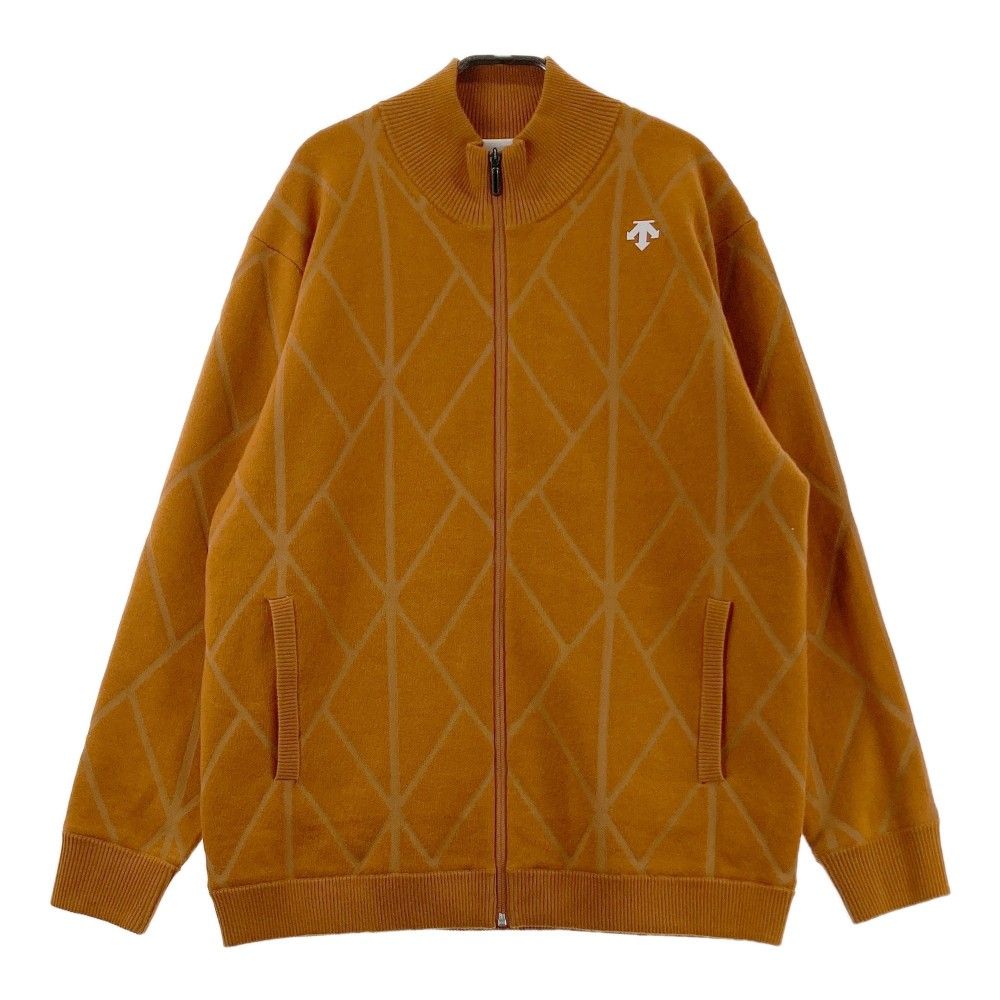 サイズ：XO DESCENTE GOLF デサントゴルフ 2024年モデル 蓄熱 長袖ニットジャケット 総柄 ブラウン