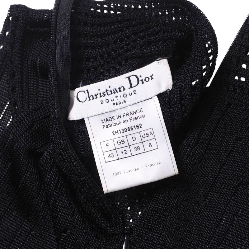 Dior クリスチャンディオール ニット サイズ40 ハイネック ノースリーブ ニット フラワー スパンコール  フランス製 【mina perhonen】 ブランド古着【中古】20241218/RA1990