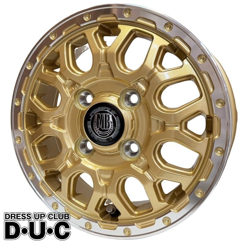 12インチアルミホイール 4本セット 軽トラ 軽バン 独占特注 MUD BAHN XR-800M GL RP ゴールド リムポリッシュ 12-4.0 12-4.00B
