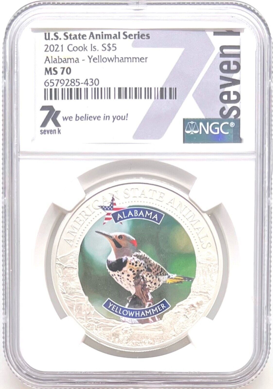 2021 Cook Island Alabama Yellowhammer MS70 NGC