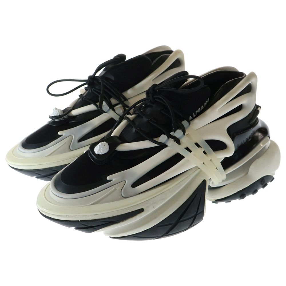 BALMAIN バルマン UNICORN ネオプレン ユニコーン レースアップ ローカット スニーカー レディース ホワイト|ブラック BM1VJ309KNOC