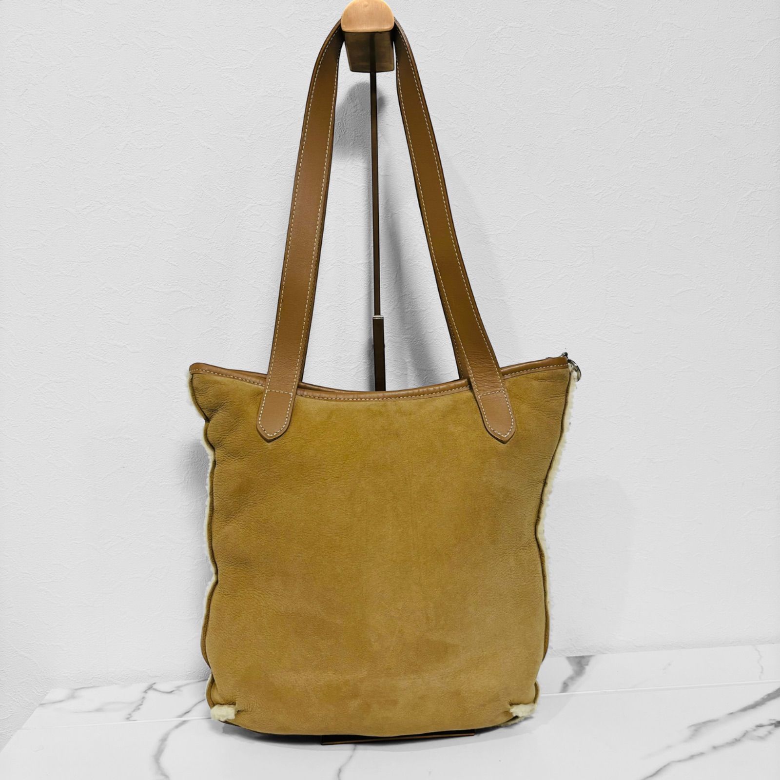希少 LONGCHAMP ロンシャン ショルダーバッグ トートバッグ ムートン 
