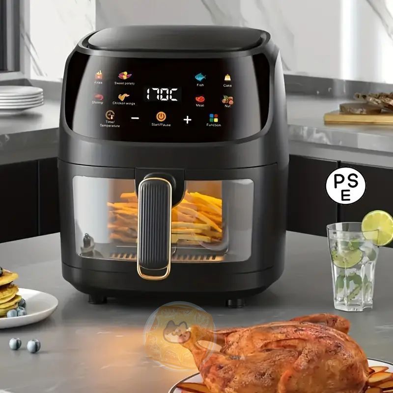 6L 電気エアフライヤーオーブン、透明窓、スマート調理プログラム付き 6L 電気エアフライヤーオーブン、透明窓、スマート調理