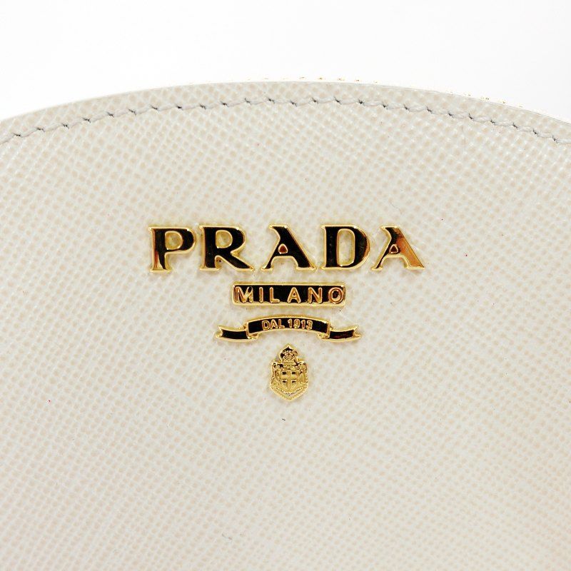プラダ PRADA サフィアーノ レザー ポーチ ホワイト コイン