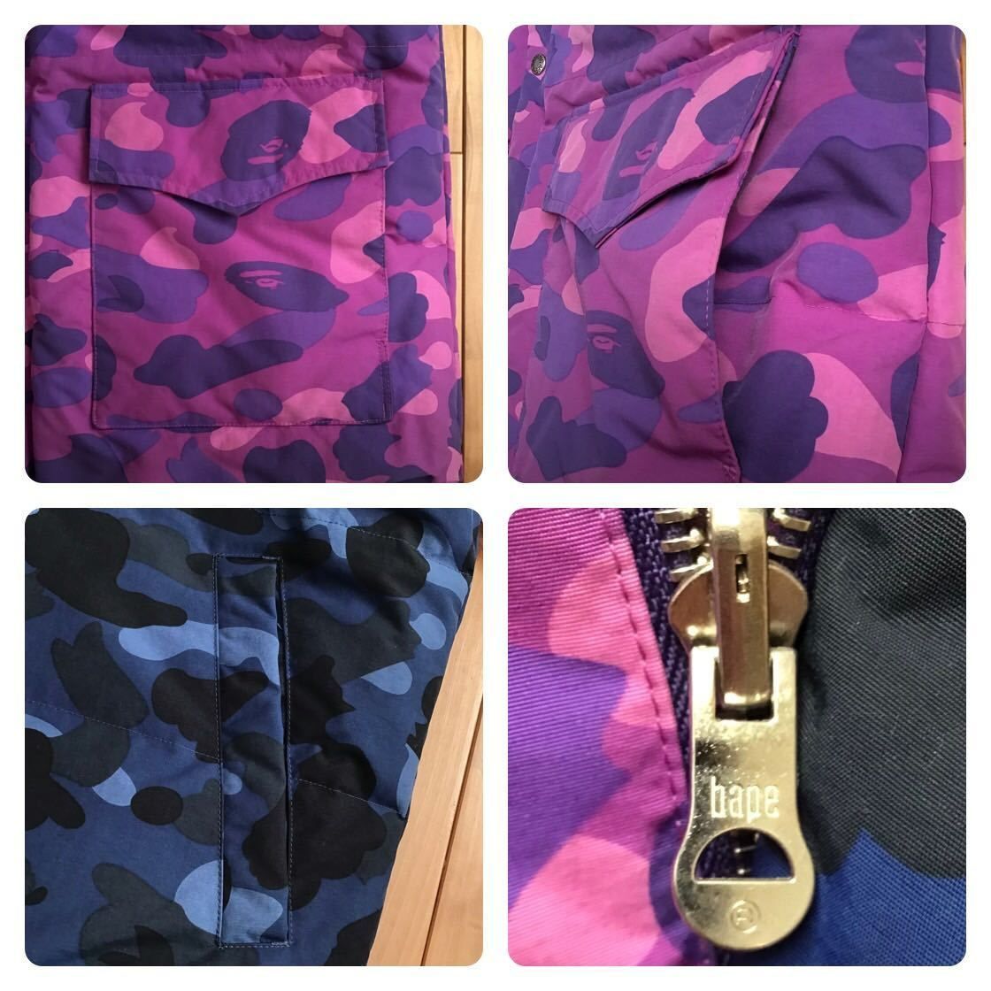 ☆リバーシブル☆ XL ダウンジャケット Purple camo × Blue camo a