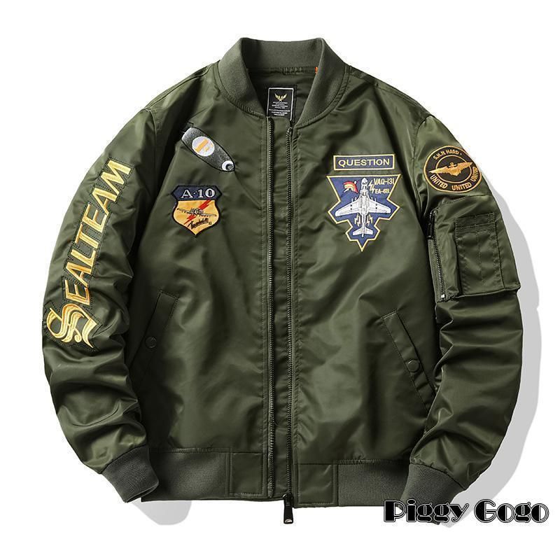 ma1 メンズ フライトジャケット ミリタリージャケット スタジャン おしゃれ ma-1 防風 防寒 中綿入り コート ジャンパー 立ち襟 刺繍 M?2XL