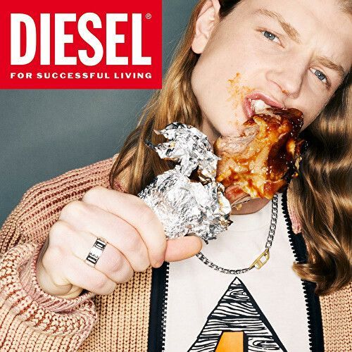 DIESEL ディーゼル ネックレス メンズ ステンレス Dロゴ