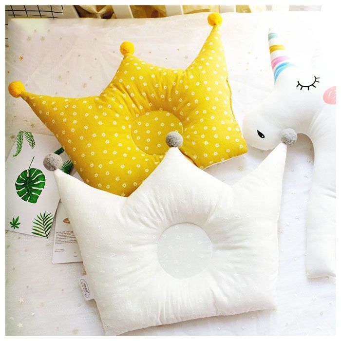 ☆ イエロー ☆ 赤ちゃん用まくら bpillow52 ベビー枕 ベビーまくら 赤ちゃんマクラ 赤ちゃん ベビー 枕 まくら ピロー 綿 コットン クラウン クラウン型 王冠 王冠型 かわいい おしゃれ 0歳 1歳 出産祝い お昼寝 おひるねアート 写真 撮影