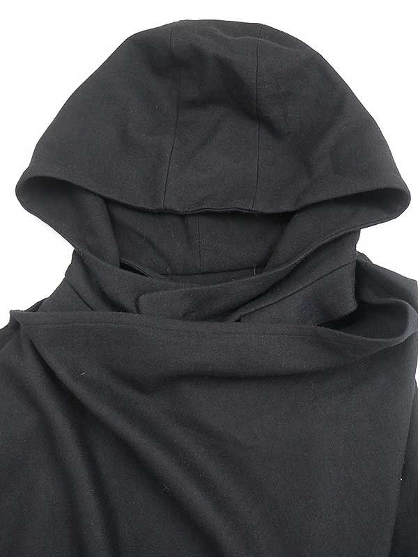 YOHJI YAMAMOTO プリュスノアールウールフーデッドポンチョ