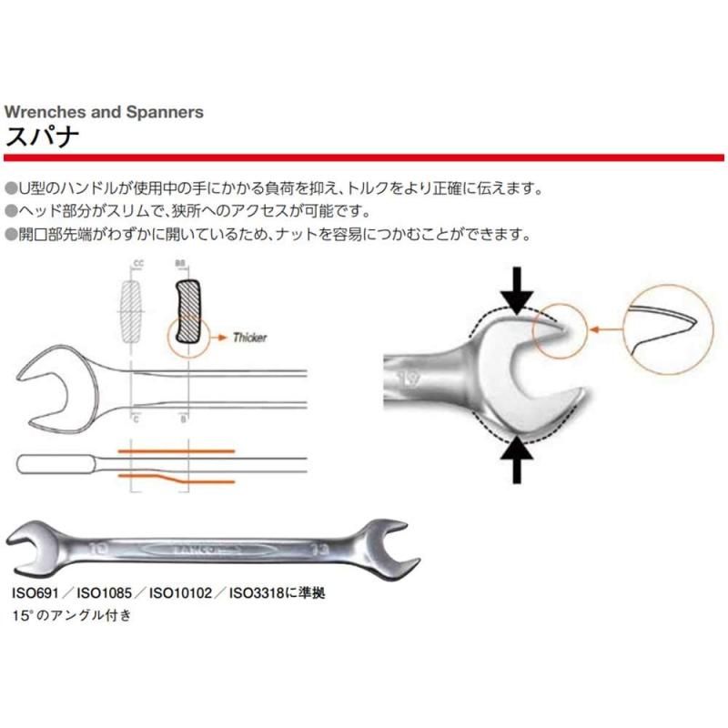 BAHCO(バーコ) Double Open-end Spanner 両口スパナセット 12点