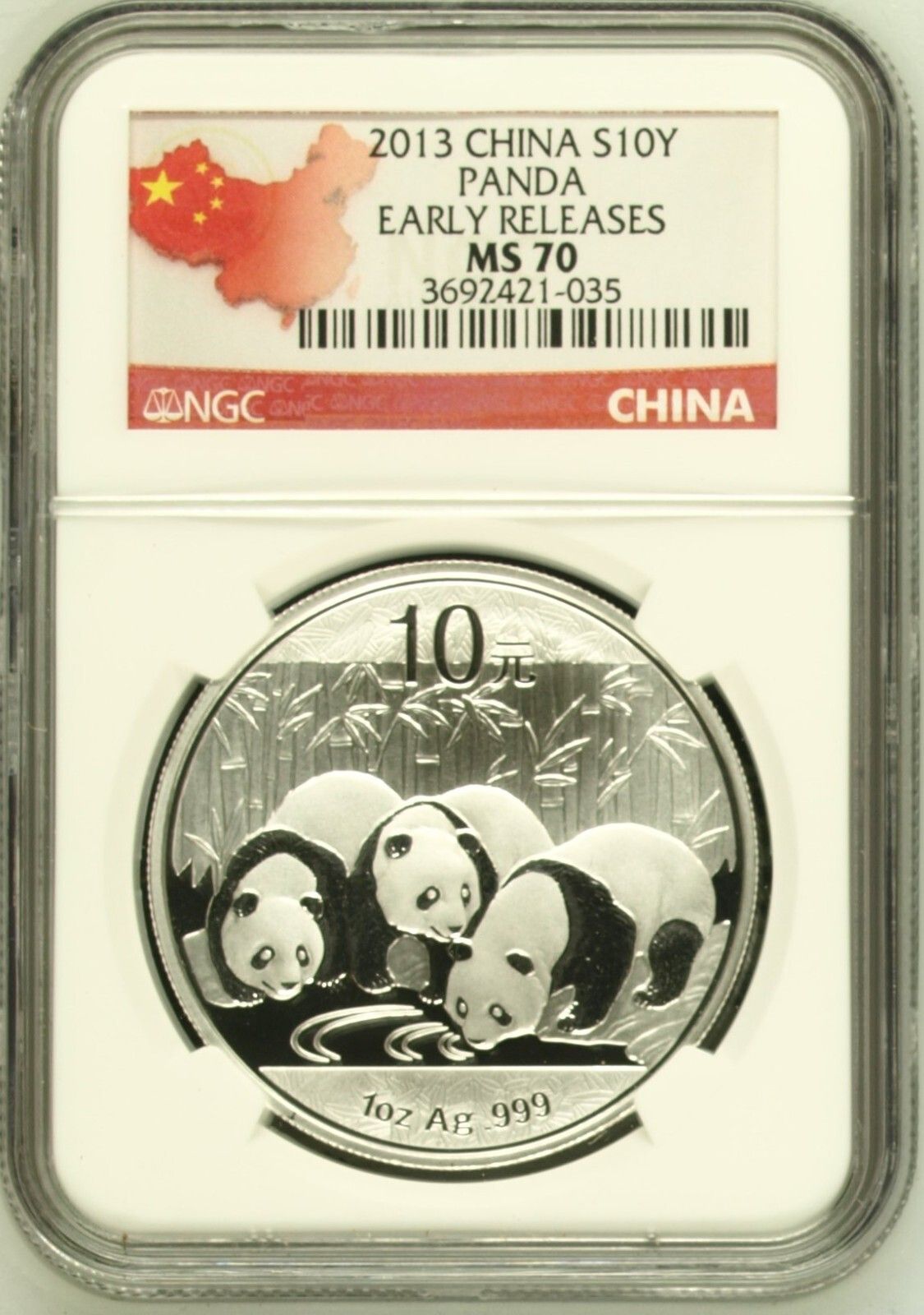 2013 China S10Y Panda Early Releases NGC MS 70 RED CHINA LABEL