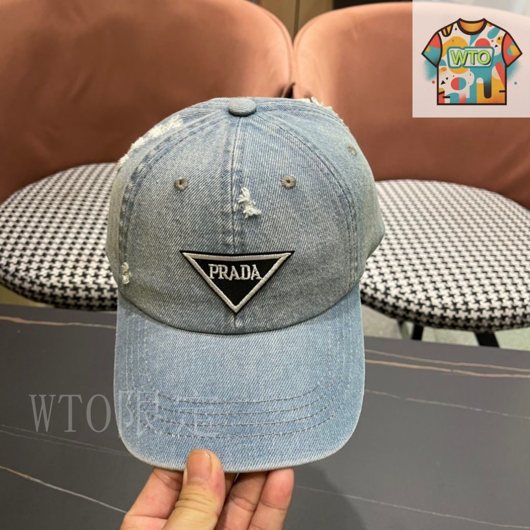 本日発送PRADAウォッシュグラデーションデニムフィッシャーマンキャップ​ PRADAウォッシュグラデーションデニムフィッシャーマンキャップ​