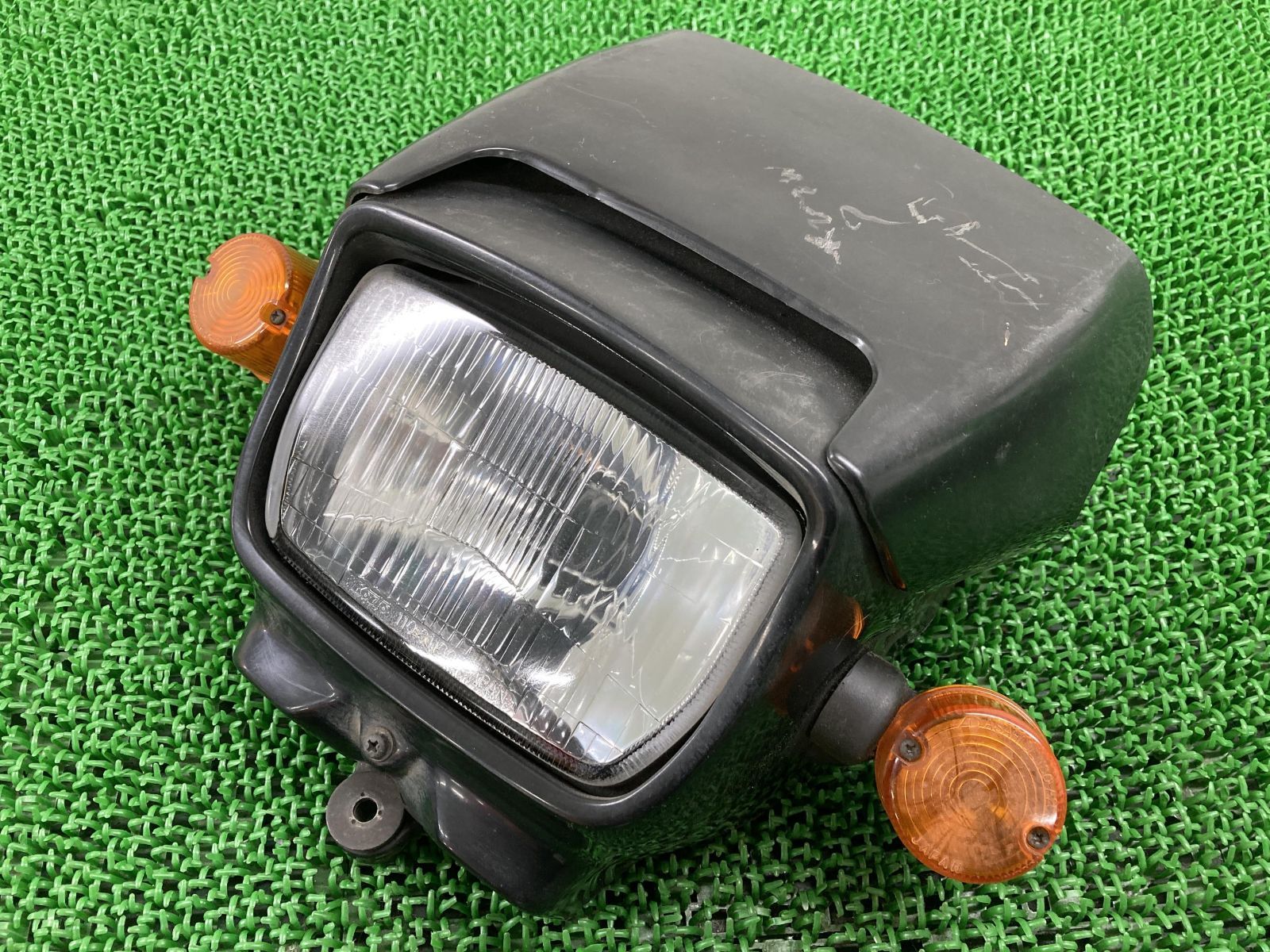 klx250 dトラッカー ヘッドライトカウル　ウインカー カワサキ ウインカー付 ヘッドライト カウルマスク ホワイト 白