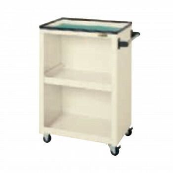 サカエ パネルワゴン 天板皿型 背パネル付 アイボリー PMW-3CI