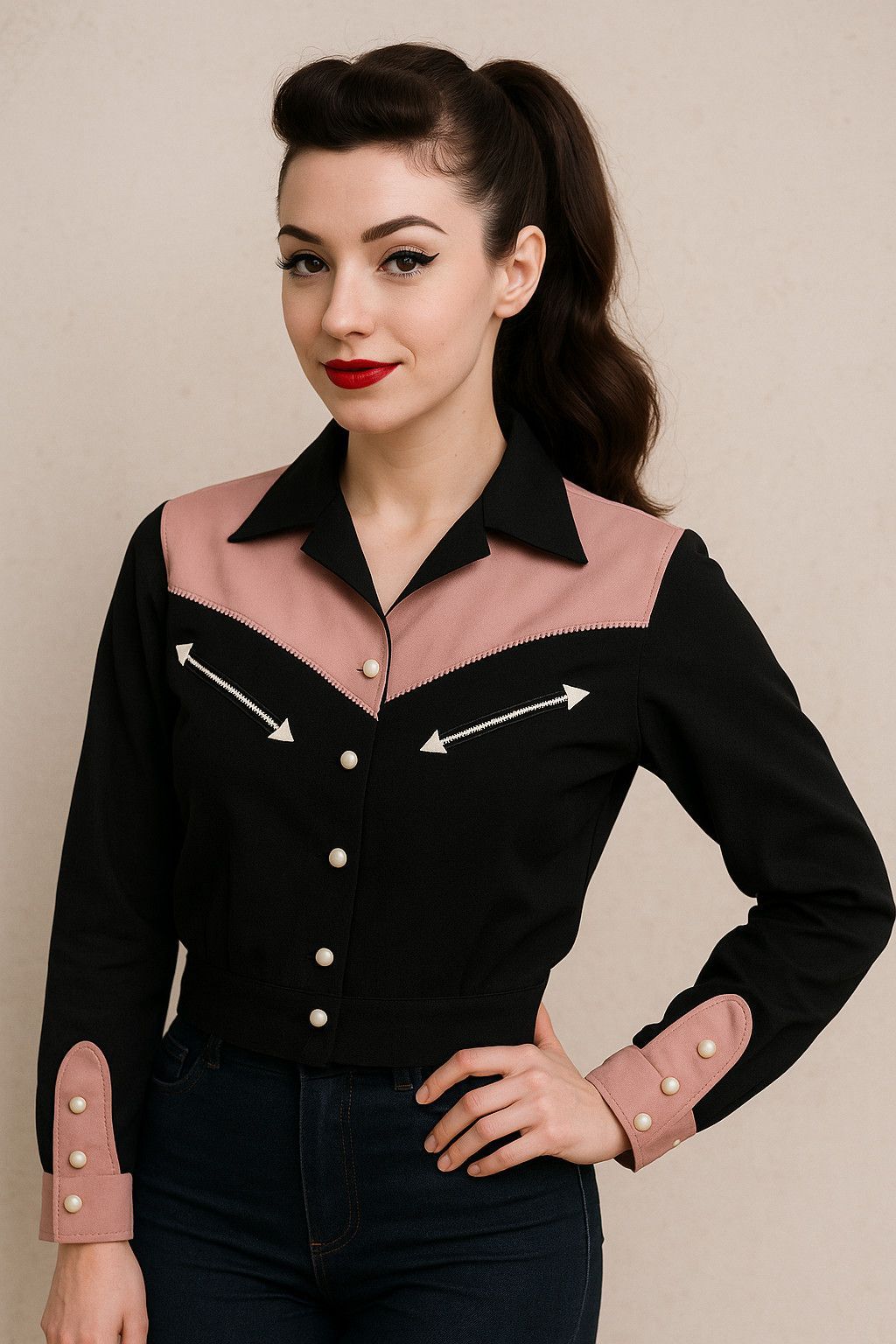 ウエスタンシャツ ブルゾン レディース Western Ladies Shirts Blouson サイズL ロカビリーファッション ウエスタンシャツ ブルゾン レディース Western Ladies Shirts