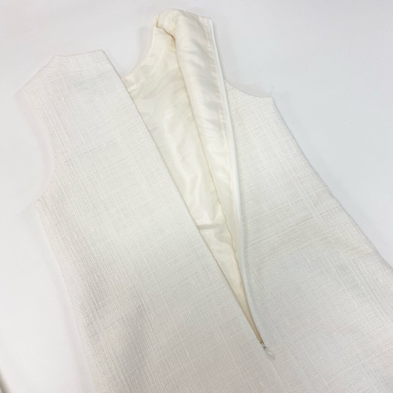 56j20 Theory セオリー セレモニースーツ ツイード生地 ノーカラージャケット ワンピース サイズ00 ホワイト レディース 入学式u02t WWW_MORNINGWALKER_COM