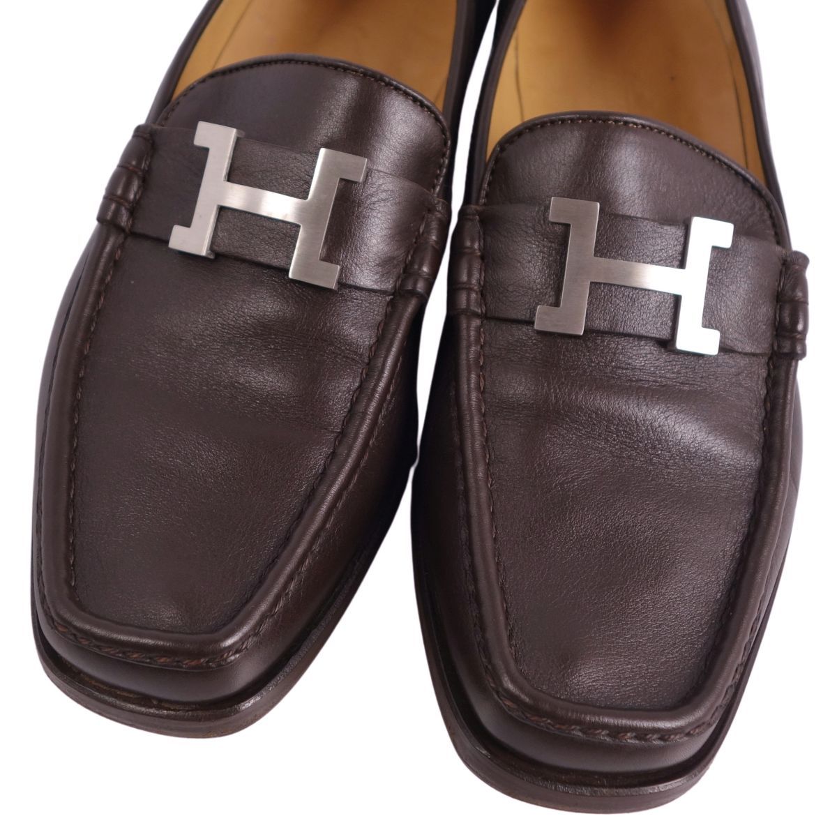 美品 エルメス HERMES ローファー モカシン コンスタンス Hロゴ