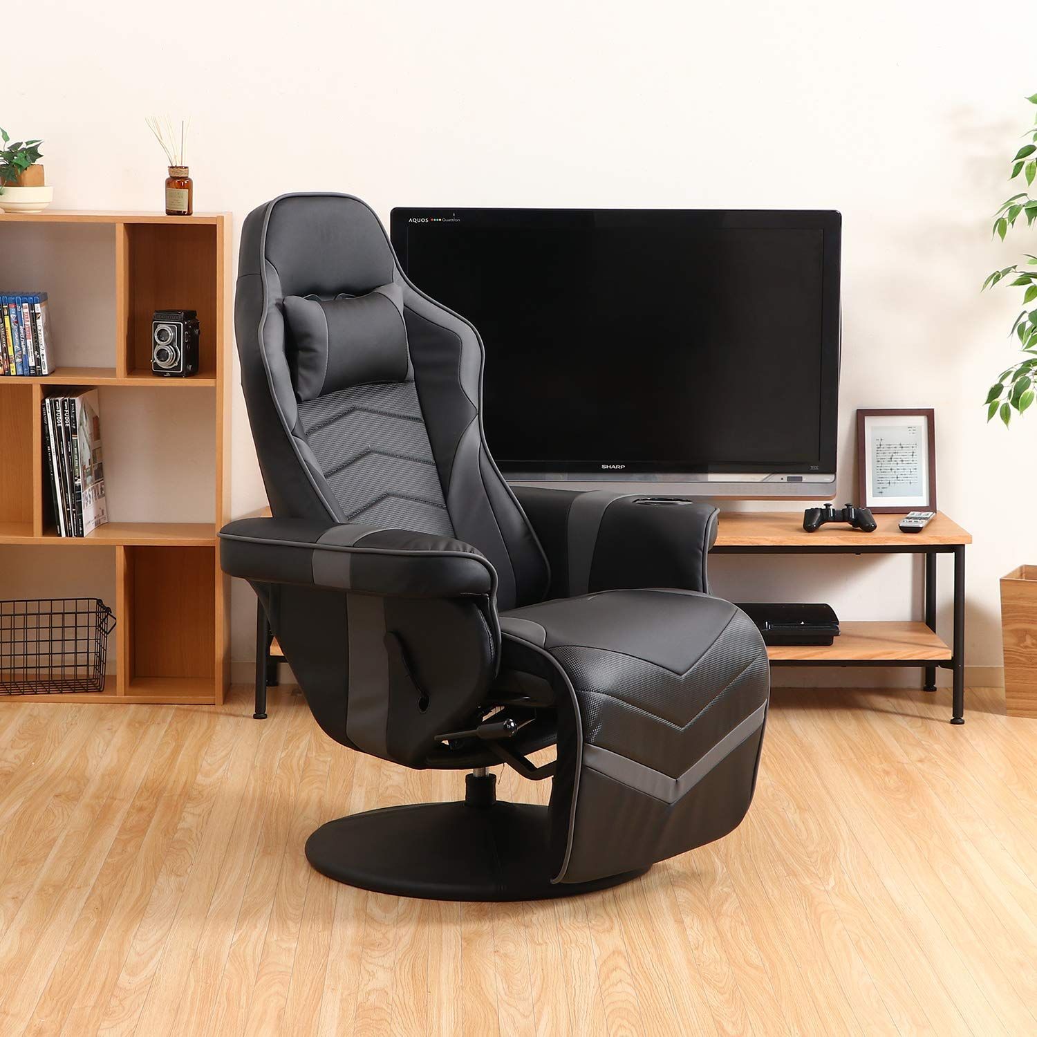 ゲーミングチェア 幅84×奥行89~156×高さ94~112cm