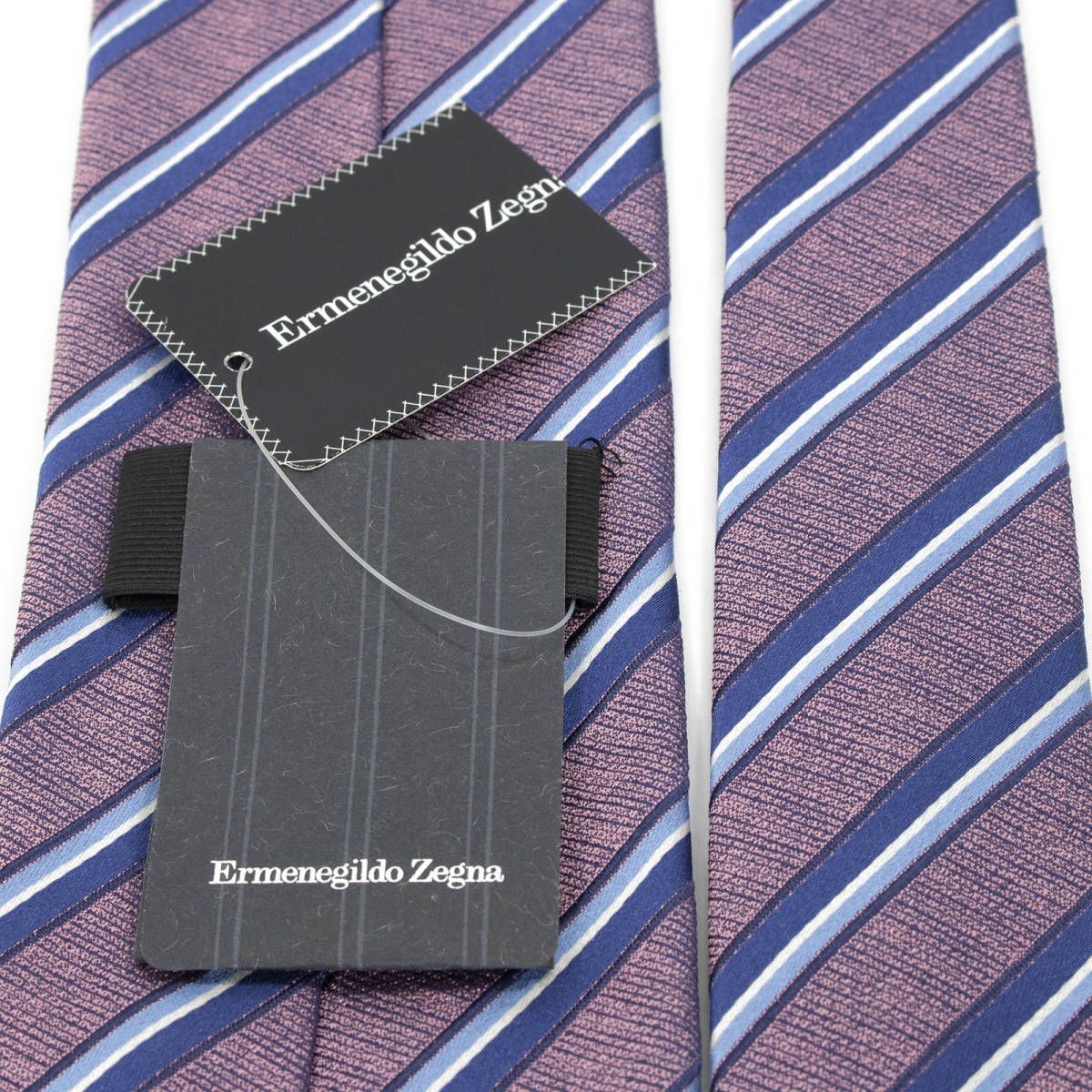 2883 【美品】 エルメネジルドゼニア ネクタイ レジメンタル 在庫限り！【Ermenegild Zegna（ゼニア）】レジメンタル