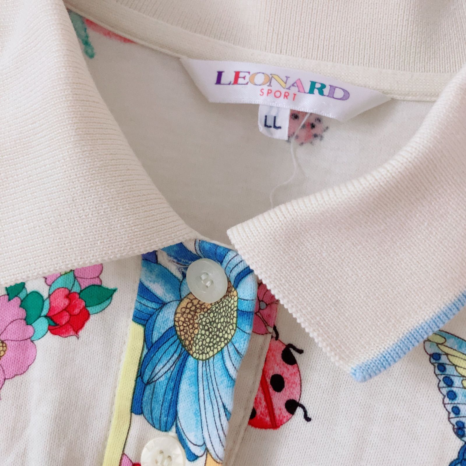 RE189 LEONARD SPORT レオナールスポーツ 長袖ポロシャツ フラワー