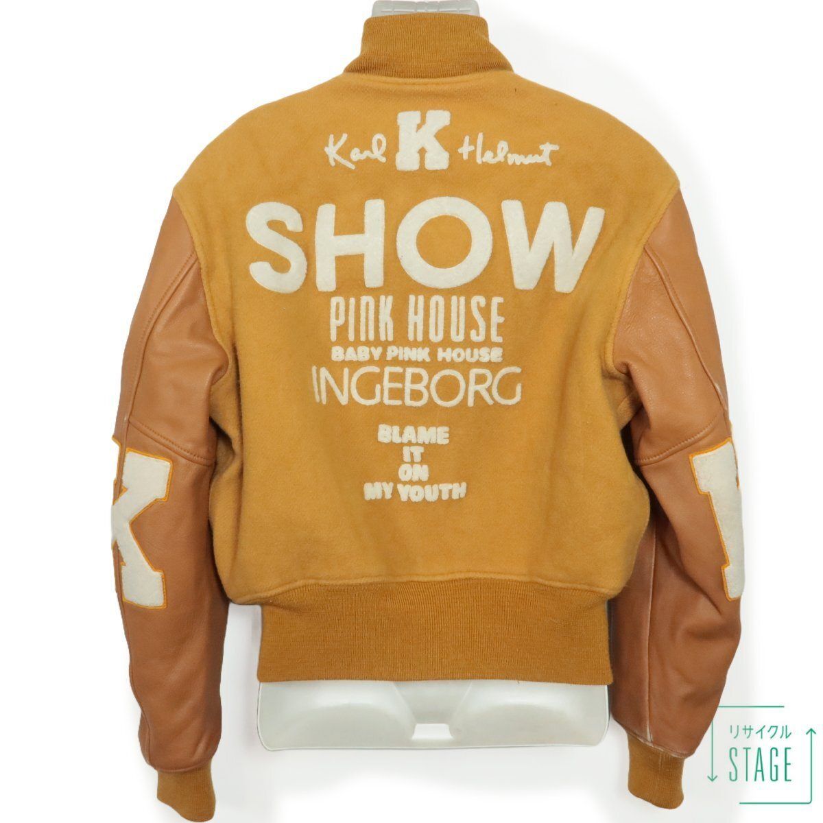 カールヘルム ピンクハウス☆レザー&ウールのあったかジャンパー