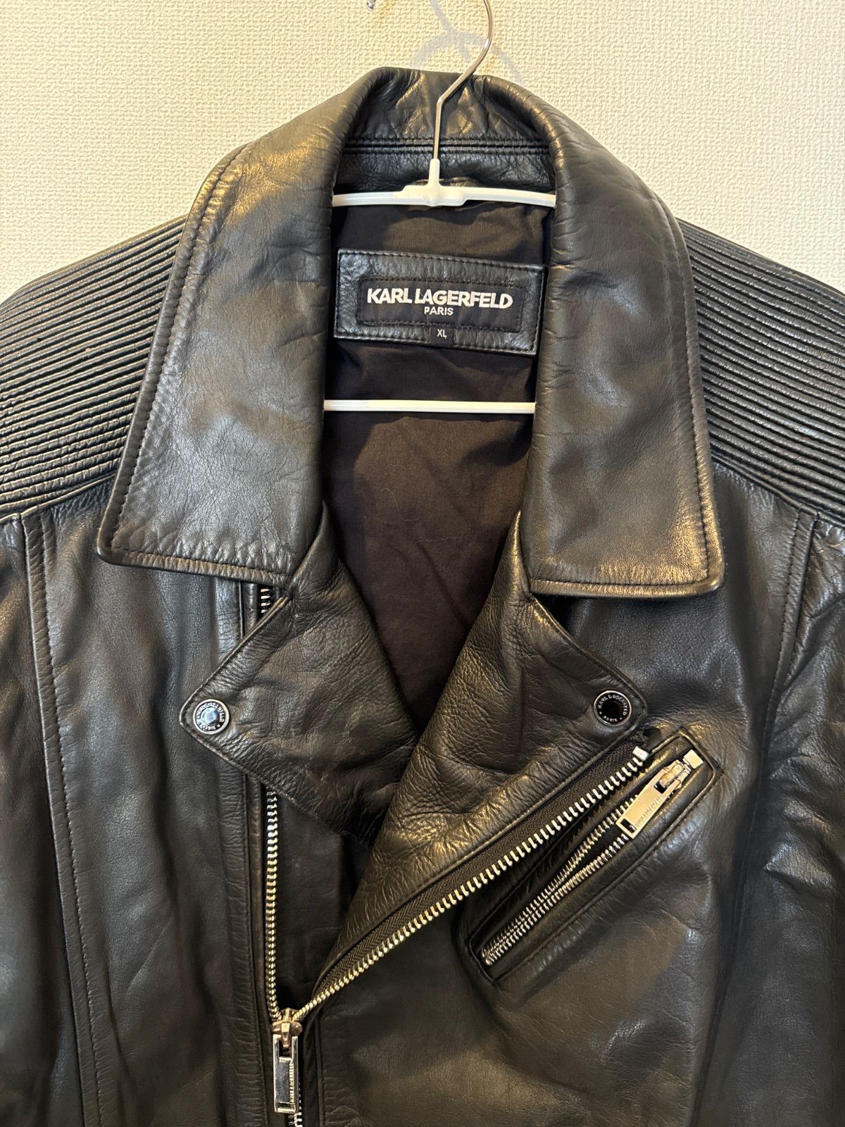 KARL LAGERFELD レザージャケット メンズ XL 本革 シングルライダース