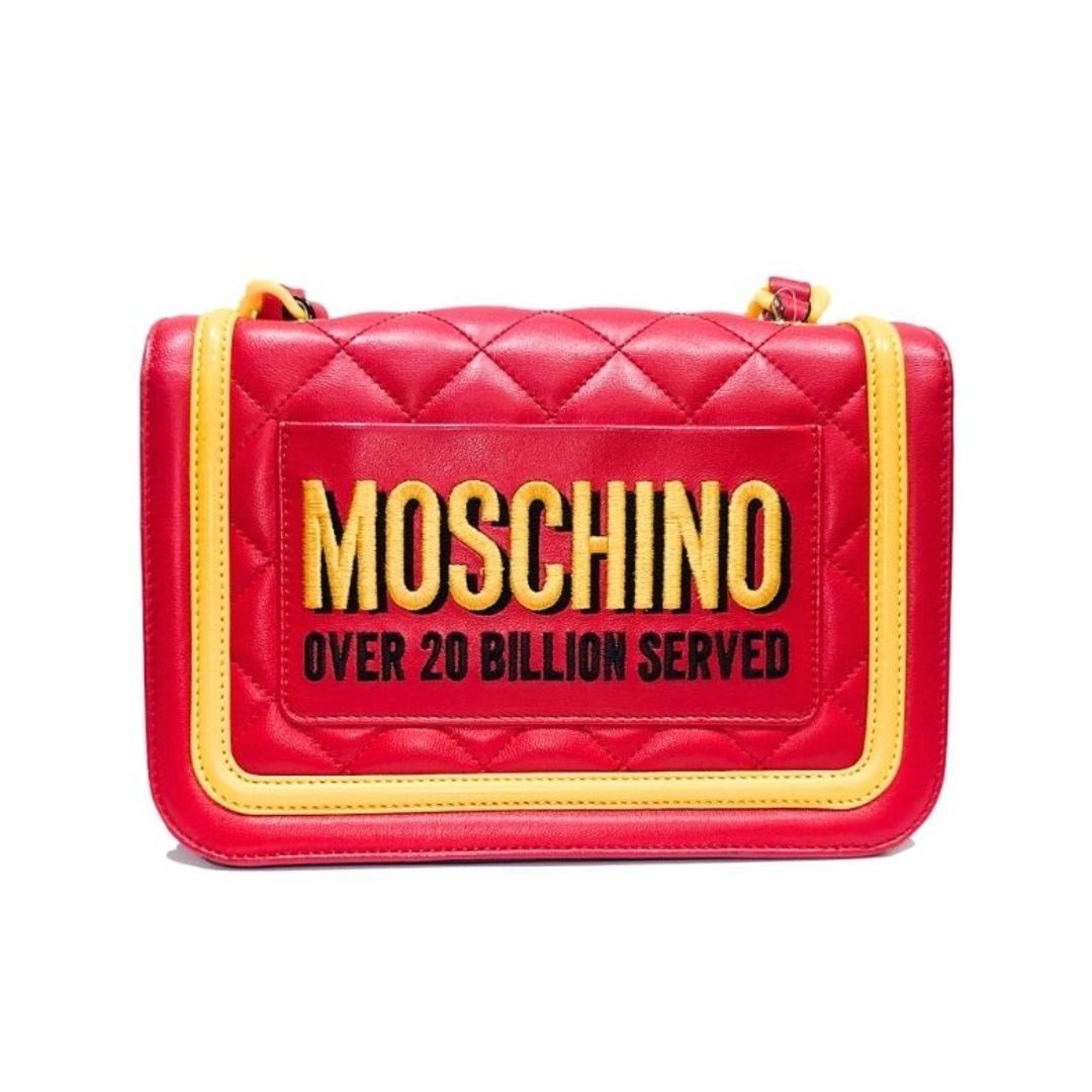 モスキーノ　MOSCHINO ボストンバッグ　レッド　ナイロン　レザー モスキーノ MOSCHINO ボストンバッグ レッド ナイロン レザー バッグ