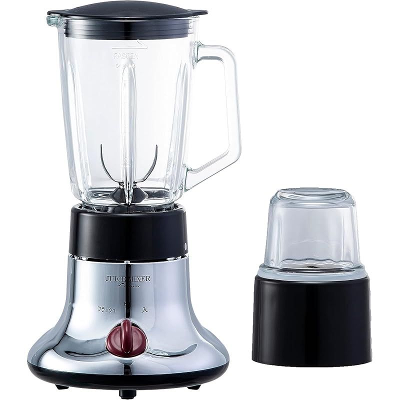 FUKAI ブラックチタンミル＆ジュースミキサー | 氷も砕ける ブラックチタンコート ミキサー ガラスボトル コンパクト ミルミキサー 保護装置付き 野菜 果物スムージー FJM-705 0
