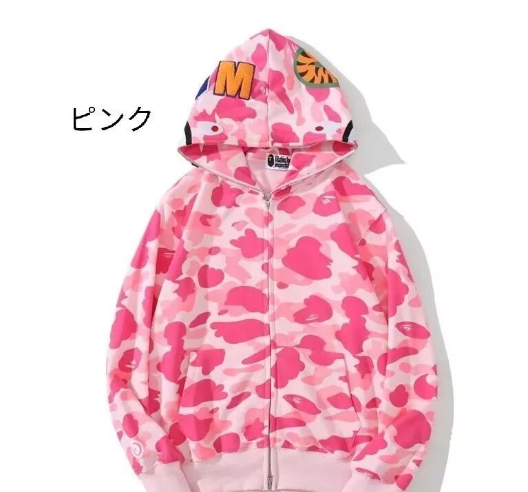 新品A BATHING APE アベイシングエイプ 長袖 トップス Sharkシャークパーカー 男女兼用 7色から撰択