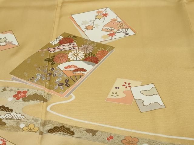 平和屋着物▽訪問着 単衣 駒刺繍 地紙花文 暈し