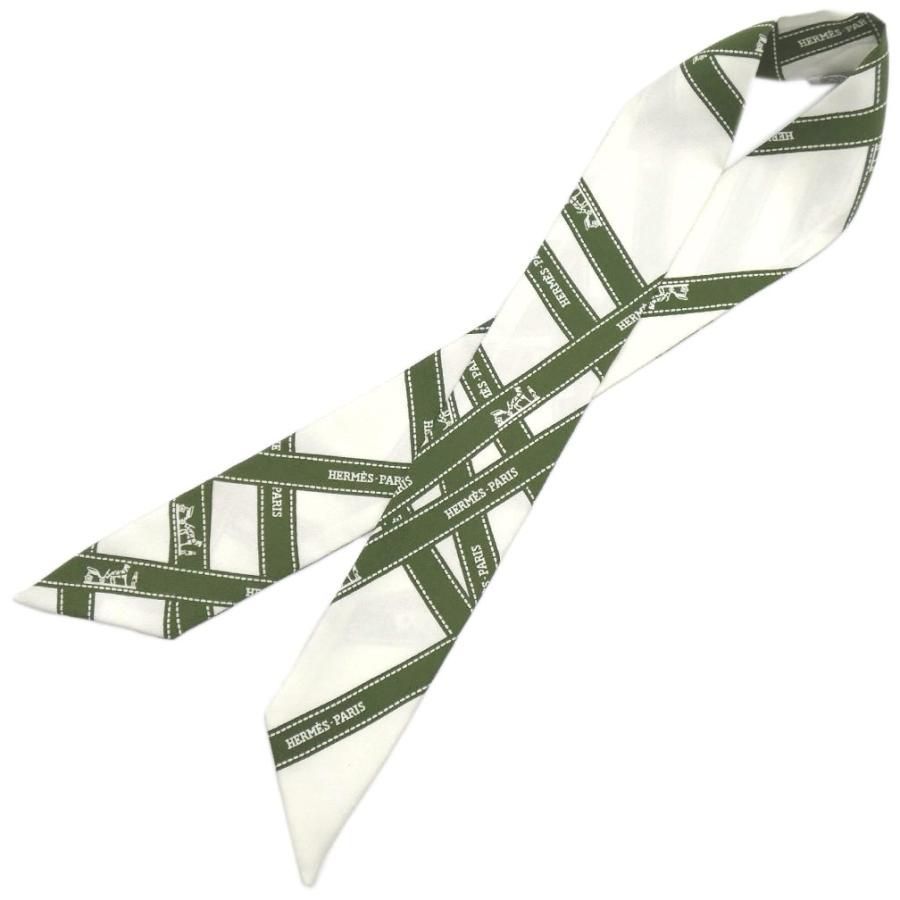 HERMES エルメス　ツイリー　ボルデュック　チェック　カーキ HERMES エルメス ツイリー ボルデュック チェック グリーン カーキ