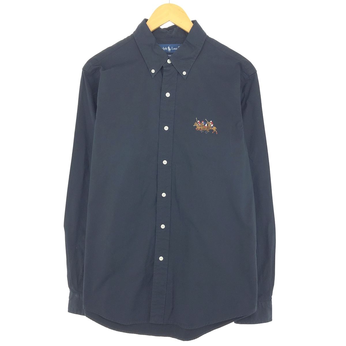 古着 ラルフローレン Ralph Lauren CUSTOM FIT トリプルポニー 長袖 ボタンダウンシャツ メンズL/eaa444324