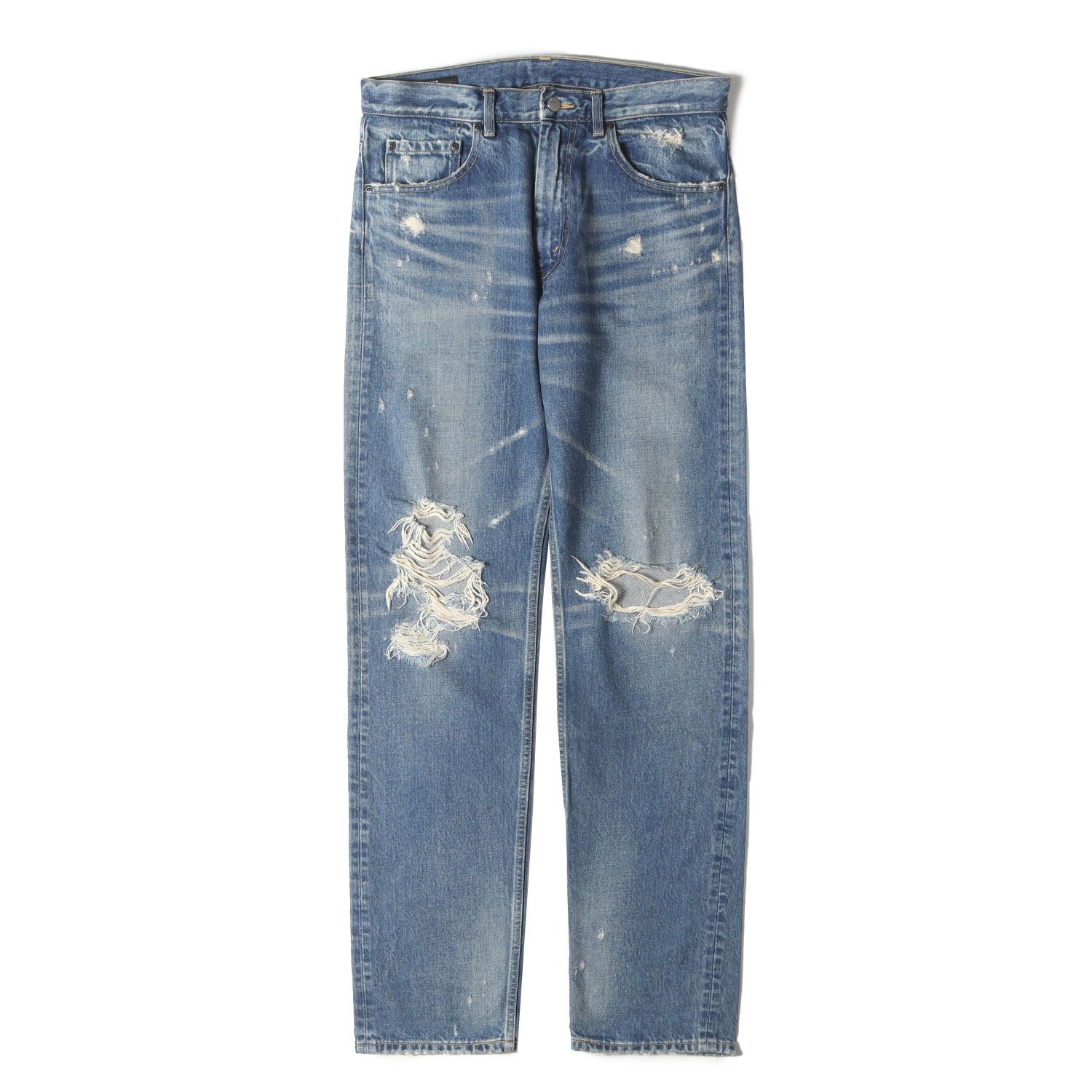 Rags McGREGOR ラグスマックレガー パンツ サイズ:32 / ダメージ加工 スリム ストレート デニム パンツ (211318101) / MADE IN JAPAN / インディゴ / ボトムス ジーンズ ジーパン【メンズ】【中古】 Rags McGREGOR ラグスマックレガー パンツ サイズ:32 / ダメージ加工