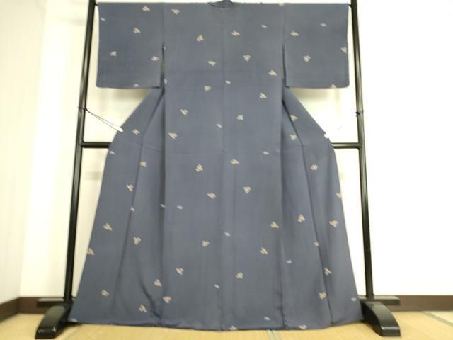 平和屋着物▽上質な小紋　単衣　舞花文　金彩　正絹　逸品　DAAS0493az 平和屋着物▽上質な小紋 単衣 舞花文 金彩 正絹 逸品 DAAS0493az