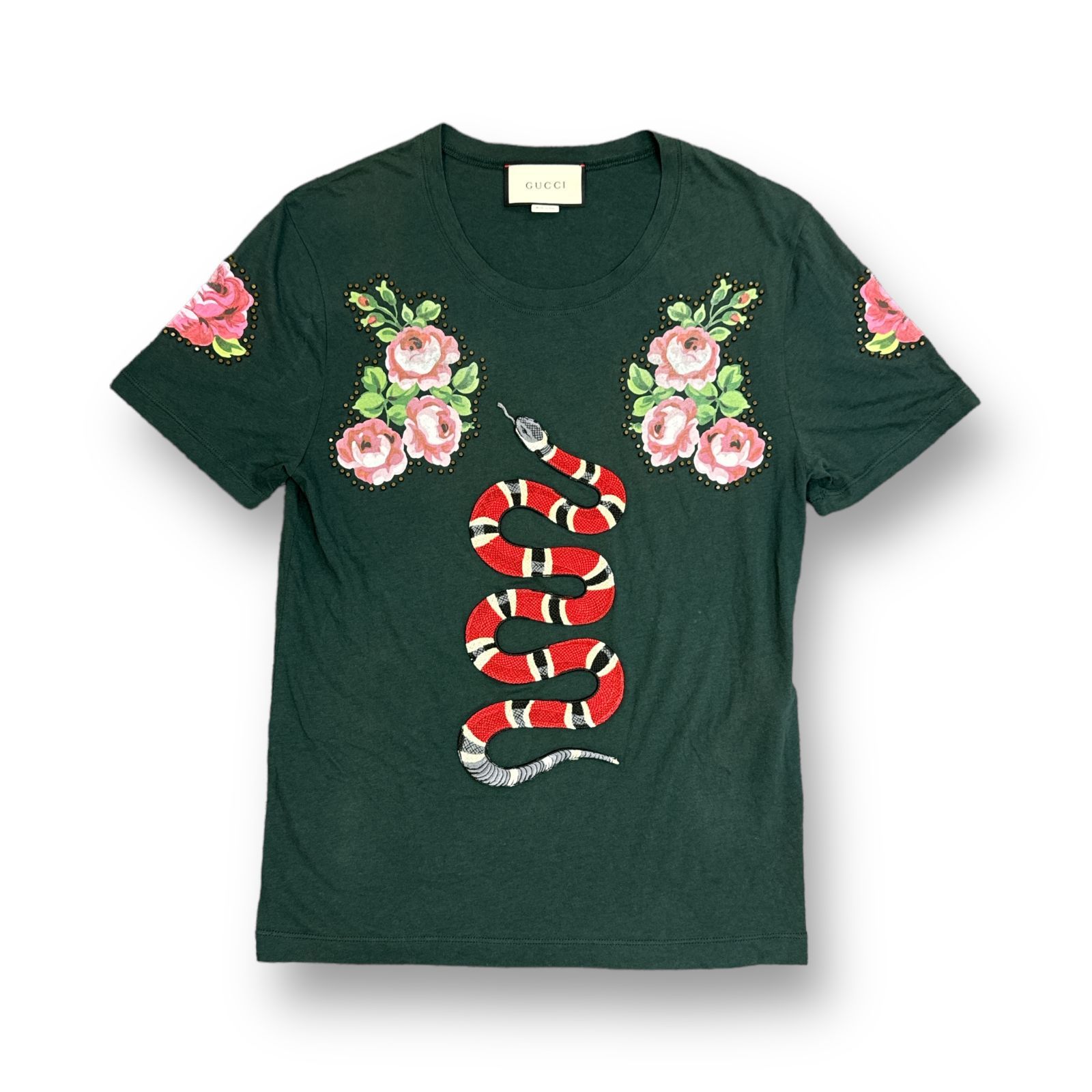 国内正規 GUCCI スタッズスネークTシャツ カットソー 刺繍 グッチ 