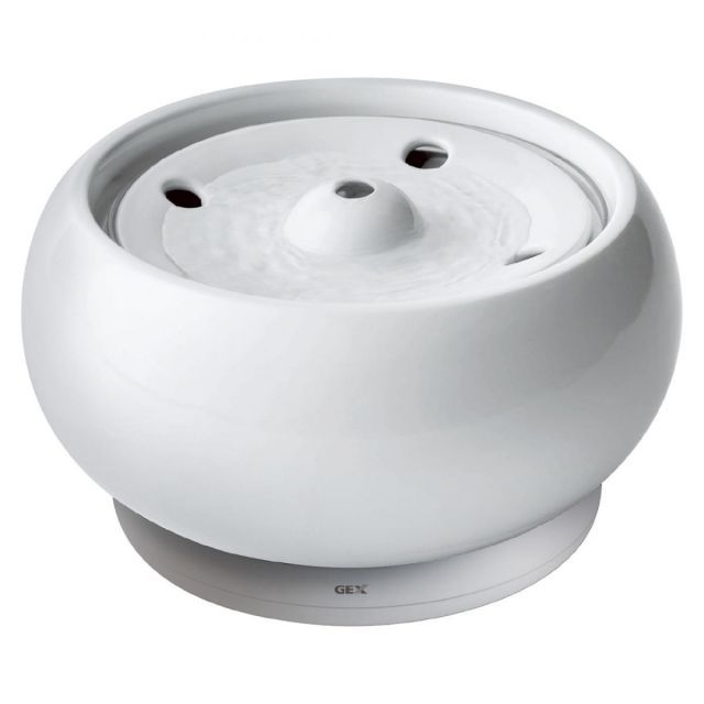 GEX ジェックス ピュアクリスタル セラモ 1.8L ホワイト 給水器 犬猫兼用 セラミック 水 ペット 犬 猫 おしゃれ