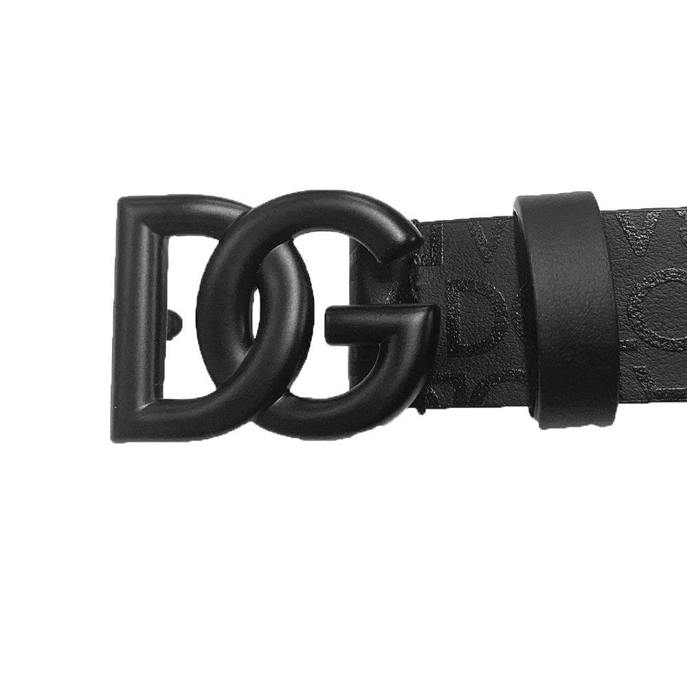 DOLCE-GABBANA KIDS ドルチェ-ガッバーナ キッズ EC0083 AI668 80999 DGロゴ カーフスキン ベルト 大人もOK