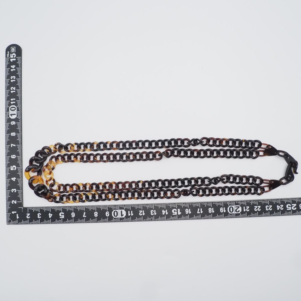G773 鼈甲 べっ甲 ネックレス 2連 チェーン デザイン - メルカリ