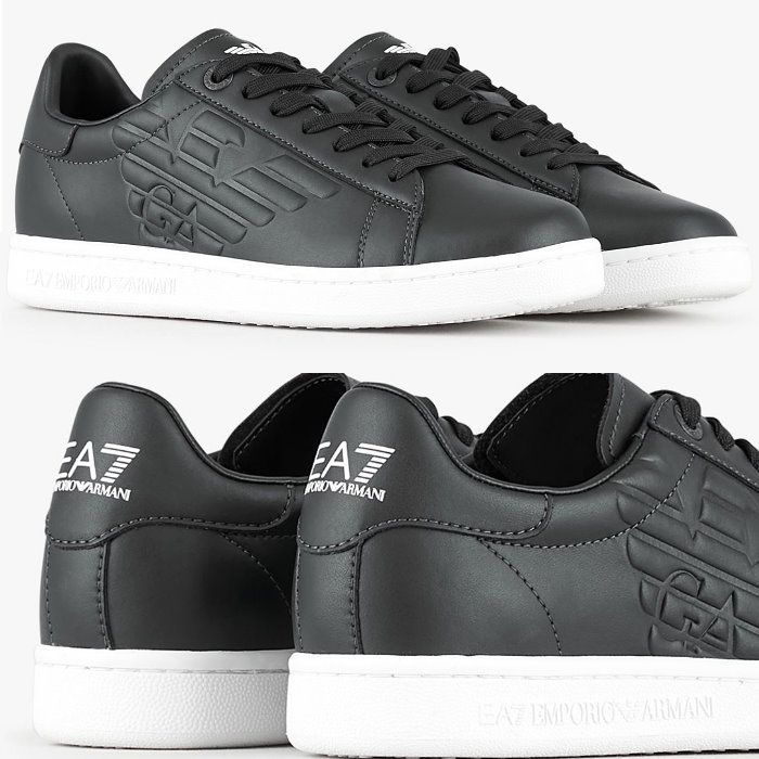 EMPORIO ARMANI エンポリオアルマーニ レザー スニーカー ブラック  