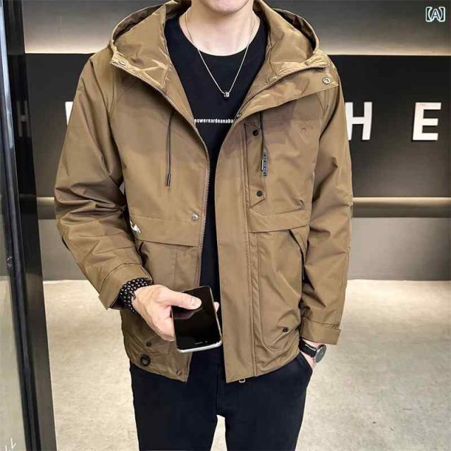 [XXL]メンズ  服 シンプル ファッション オシャレ 大人 かっこいい 大きいサイズ ストリート 紳士服 フード ジャケット ワークウェア ハイエンド カジュアル ジャケット