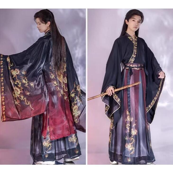 まで限定 漢服唐装 メンズ 男性用 華やか 中華服 中華コスプレ衣装3点セット オリジナル 豪華 女性用も 中国古代服 チャイナ服 フェニックス 炎 ハロウィン BJ0929ML 【日本最大級】