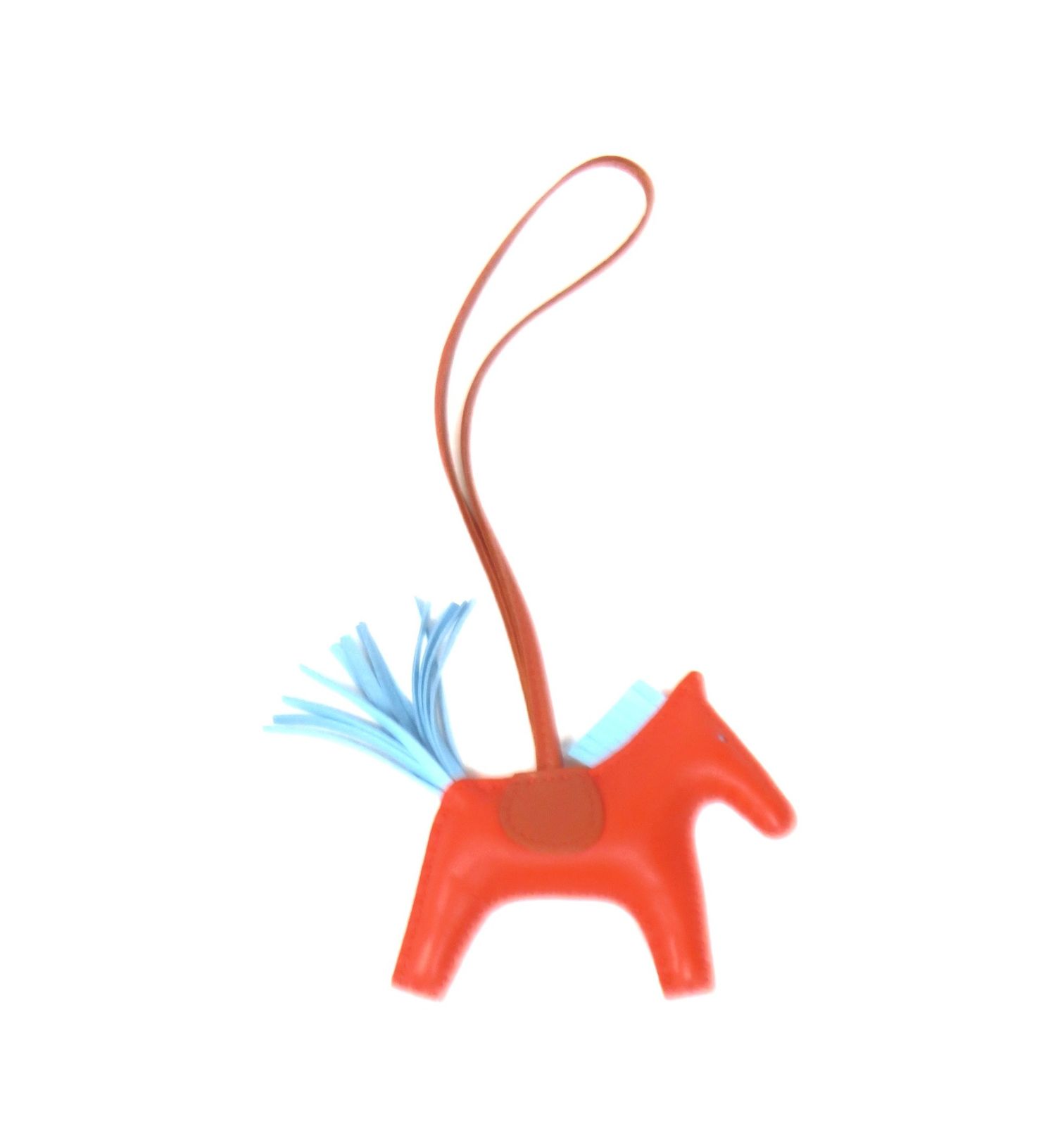 HERMES/エルメス ロデオ PM バックチャーム 牛革 オレンジ ブルー